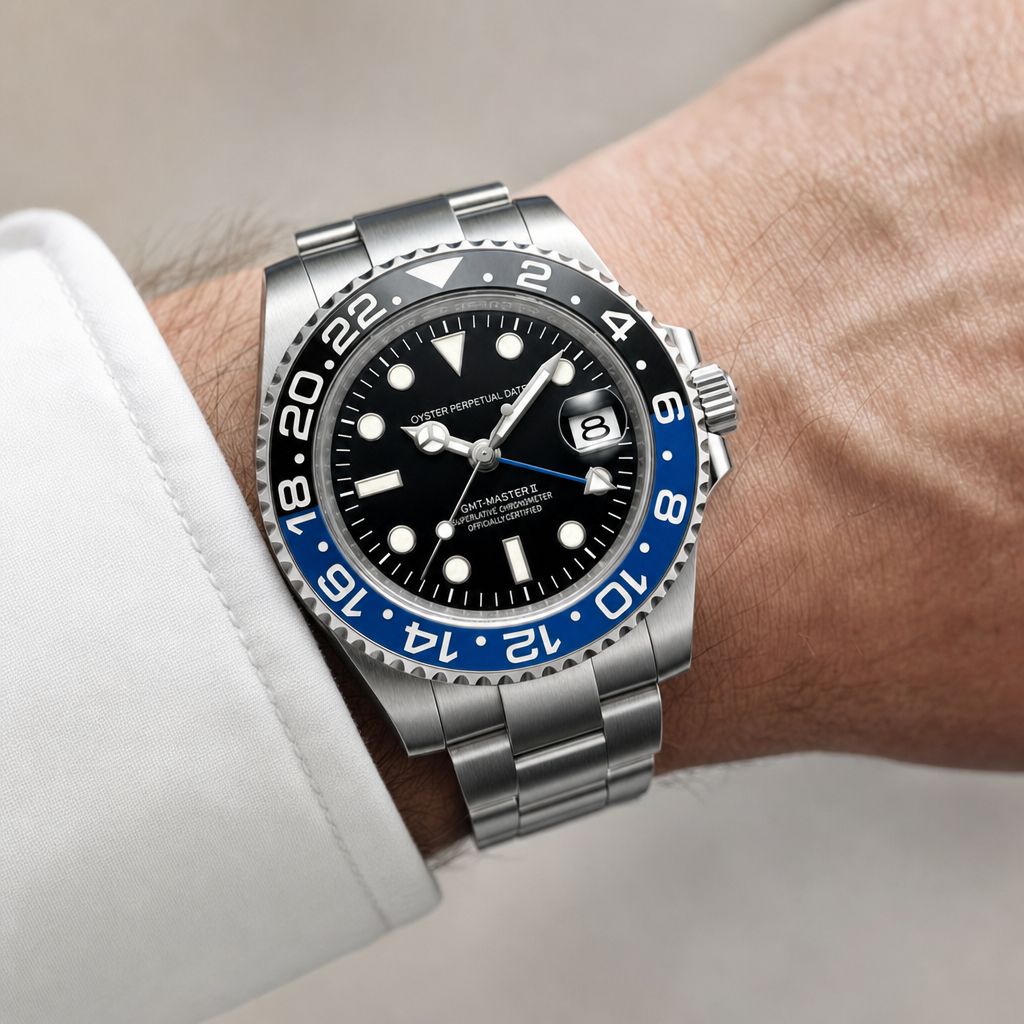 Montre Seiko mod SEIKO GMT batman portĂ©e au poignet â Time2Seiko