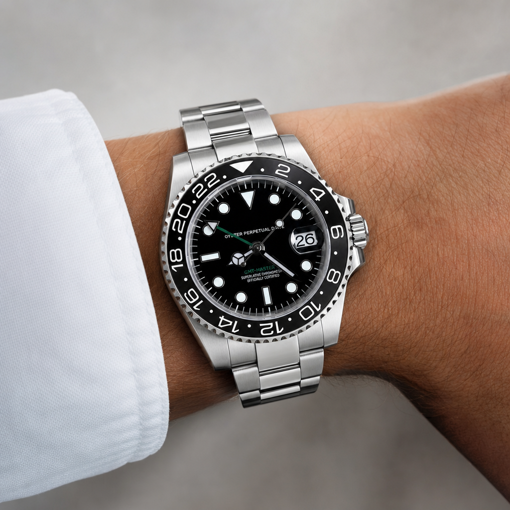 Montre Seiko mod SEIKO GMT wayne portĂ©e au poignet â Time2Seiko