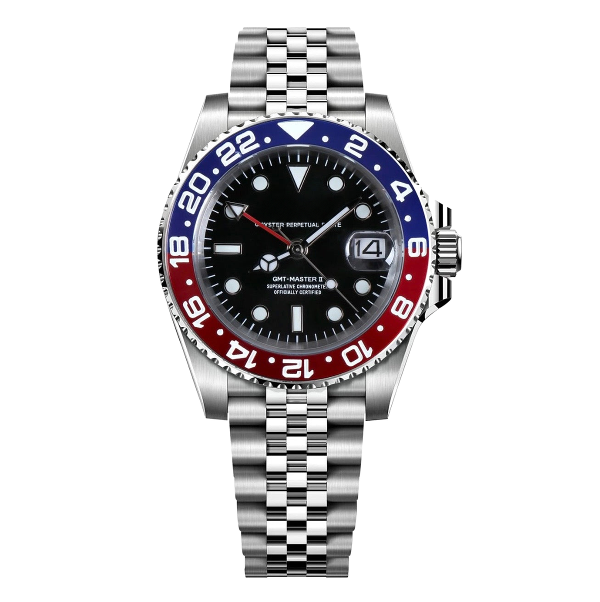 Montre Seiko mod SEIKO GMT pepsi, sur fond blanc â Time2Seiko