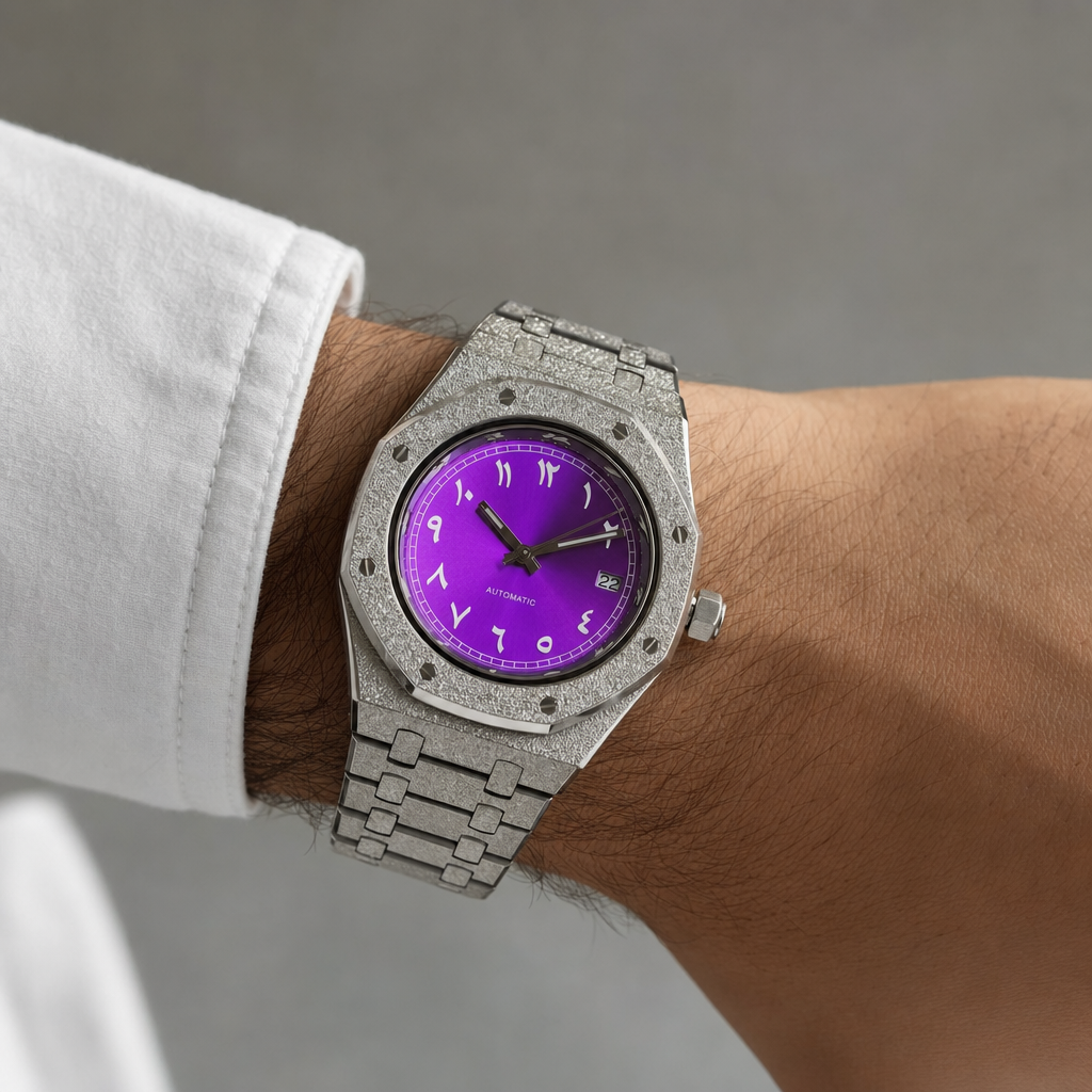 Montre Seiko mod SEIKOAK arabic brillante rose portĂ©e au poignet â Time2Seiko