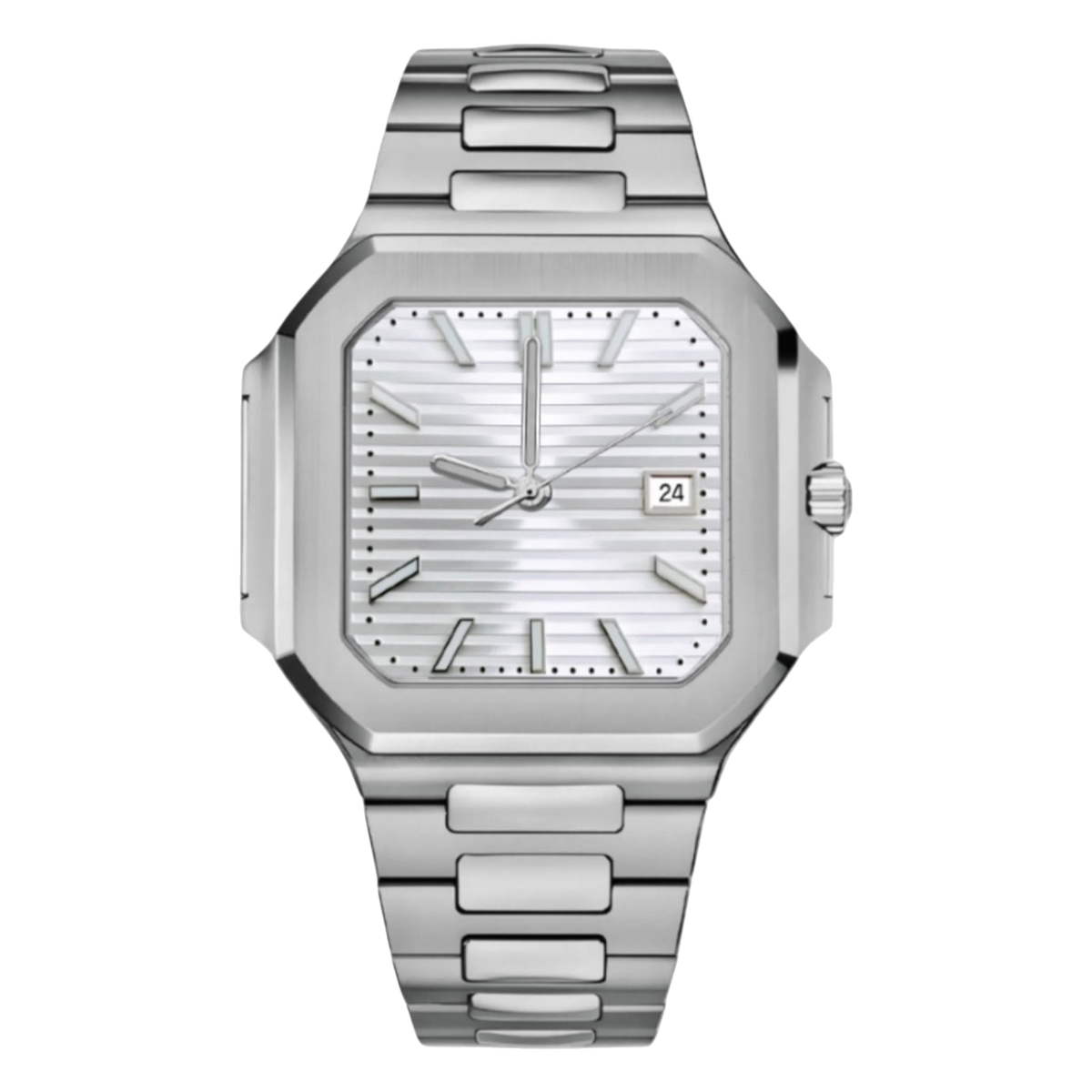 Montre Seiko mod SEIKOCUB blanche, sur fond blanc — Time2Seiko