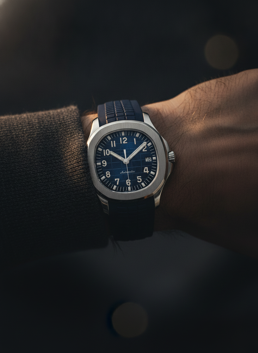 Montre Seiko Mod SEIKONAUT bleue portée au poignet