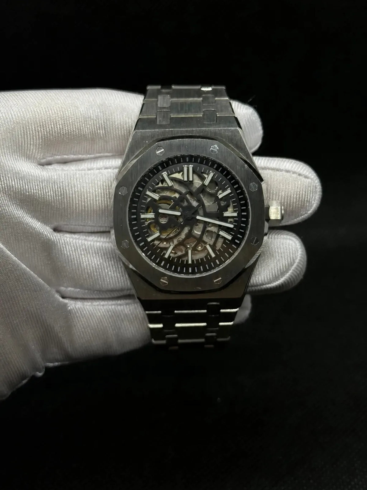 Montre Seiko mod SEIKOAK Skeleton, vue de face — Time2Seiko
